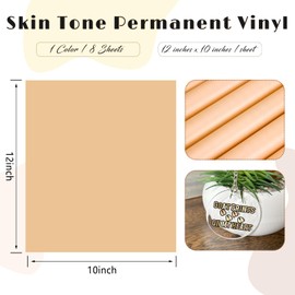 Tintnut Skin Color Permanent Vinyl - 8 Sheets 12"x10" Netural Skin Tone Permanent Adhesive Vinyl Sheets Water Proofing Self Sticker for Home Decor