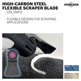 BOSCH Starlock Multi Tool Scraper, Long Oscillating Tool Blade for Removing Caulk and Sealants, Carbon, 2" Width (OSL200FS)