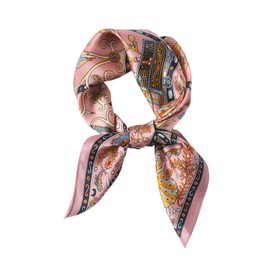 JERLA 100% Pure Mulberry Silk Square Scarf for Hair-27''x27'' Women Men Natural Silk Neckerchief Headscarf