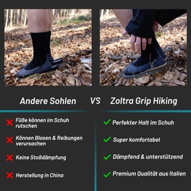 Zoltra Sports – Wanderschuhe Einlegesohle mit Kork & EVA – Anti-Rutsch, Zuschneidbar & Dämpfend – Für Damen & Herren – Outdoor Komfort – Trekking, Hiking, Wandern, Blasenschutz, Stabilität