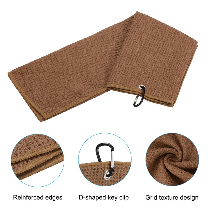 PATIKIL 60x40cm Tri-Fold Golf Towel Waffle Pattern Towel Soft Fiber