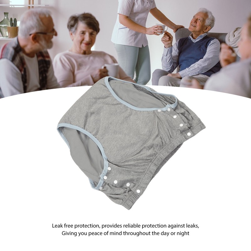 Adult Cloth Diaper XXL Light Gray High Absorption Leak Free