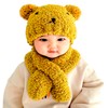 Miaotti Baby Knit Hat, Scarf, 2-Piece Set, Bear, Baby, Newborn,