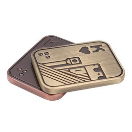 Hsthe Sea Fidget Slider Toy, Metal Poker Fidget Slider EDC Adult Fidget Toys, ADHD Autism Sensory Toy, Desk Toy, Gifts for Boyfriend and Dad (Bronze)