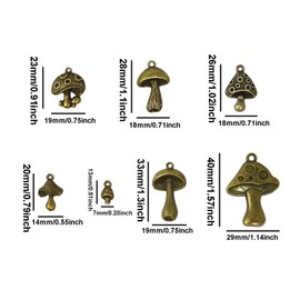 Honbay 42PCS Alloy Mushroom Charms Pendant Cute Jewelry Findings for Earring Necklace Bracelet Keychain Craft Making (7 Style)