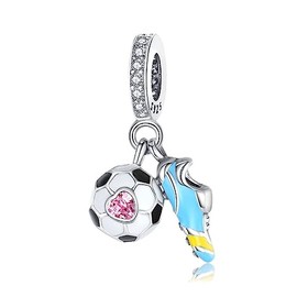 Lkwidi Charm Family Heart Animal Charm Pendant 925 Sterling Silver Charm Bead Pendant for European Bracelets and Necklaces, Silver, Cubic Zirconia