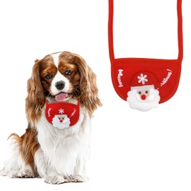 Christmas Dog Bib, Pet Scarf Dog Bibs Christmas Pet Costume Stylish Christmas Santa Scarf Small Dog Cat Scarf Bow Ties for Decorations Y3SDCJ (red1)