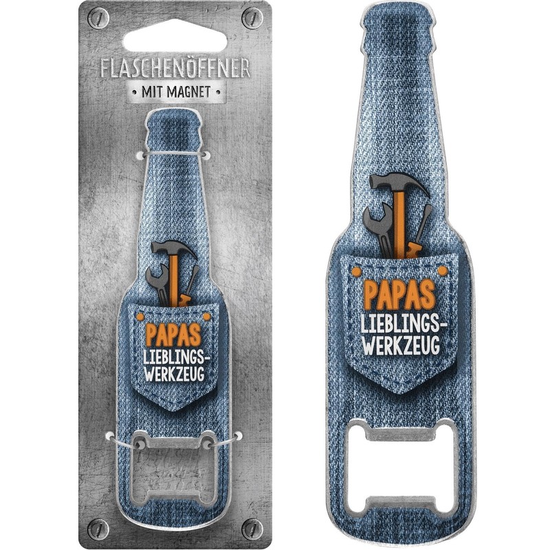 GRUSS & CO Bottle opener motif "Papa's favourite tool", funny