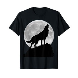 Wolf in moon light - Cool full dog pup howling T-Shirt for Men Women Girls Kids