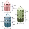 SANQIAHOME 3-Layer Stackable Stainless Steel Lunch Box, Leak-Proof, Green