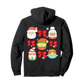Santa Claus Granny Claus Gnome Elf Christmas Top ART ON BACK Pullover Hoodie