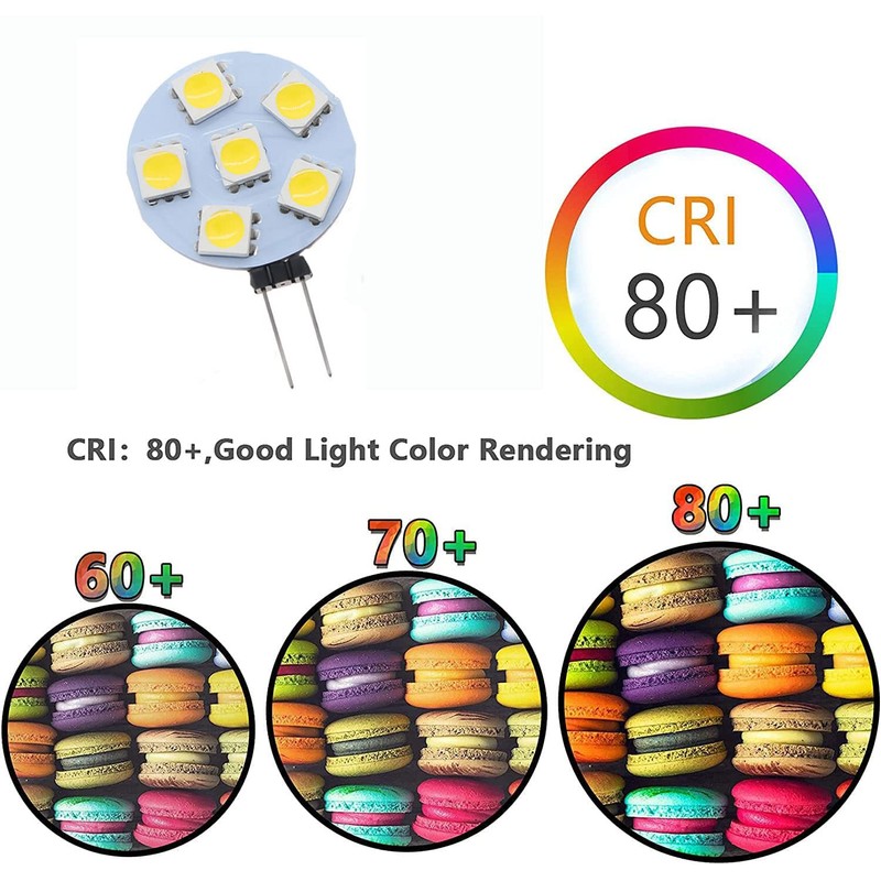 8Pcs G4 Base 1W LED Light Bulbs Equivalent to 10W