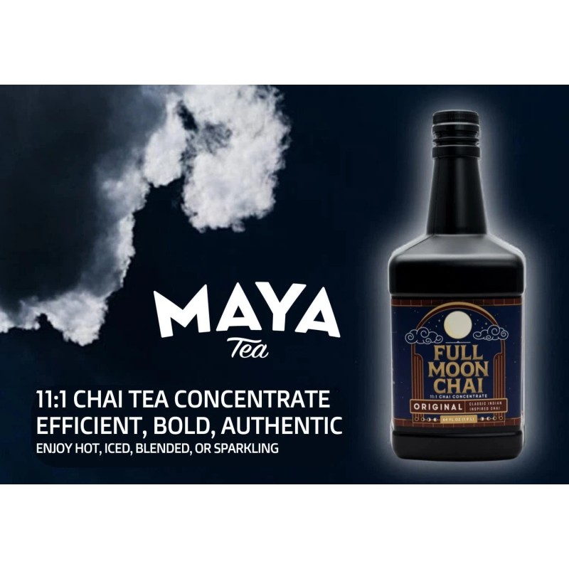 Maya Chai Tea Concentrate, Full Moon, Organic Cane Sugar, 64