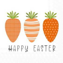 IHR Ideal Home Range Cocktail Napkins Disposable 3-Ply Paper Party Napkin Pack, 5" x 5", The Carrot Patch, 20-Count