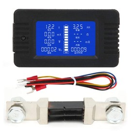 PZEM-015 Battery Test Detector, 0-200V LCD Digital Display Multifunctional Battery Meter, with 300A Shunt, 1% Measurement Accuracy(300A), Process and Current Calibrators