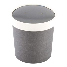 Restaurantware LIDS ONLY: Bio Tek Lids For 8/12 Ounce Soup Containers 25 Vented Lids For Paper Soup Containers - Soup Cups Sold Separately Microwavable Gray And White Paper Lids Hot And Cold Foods