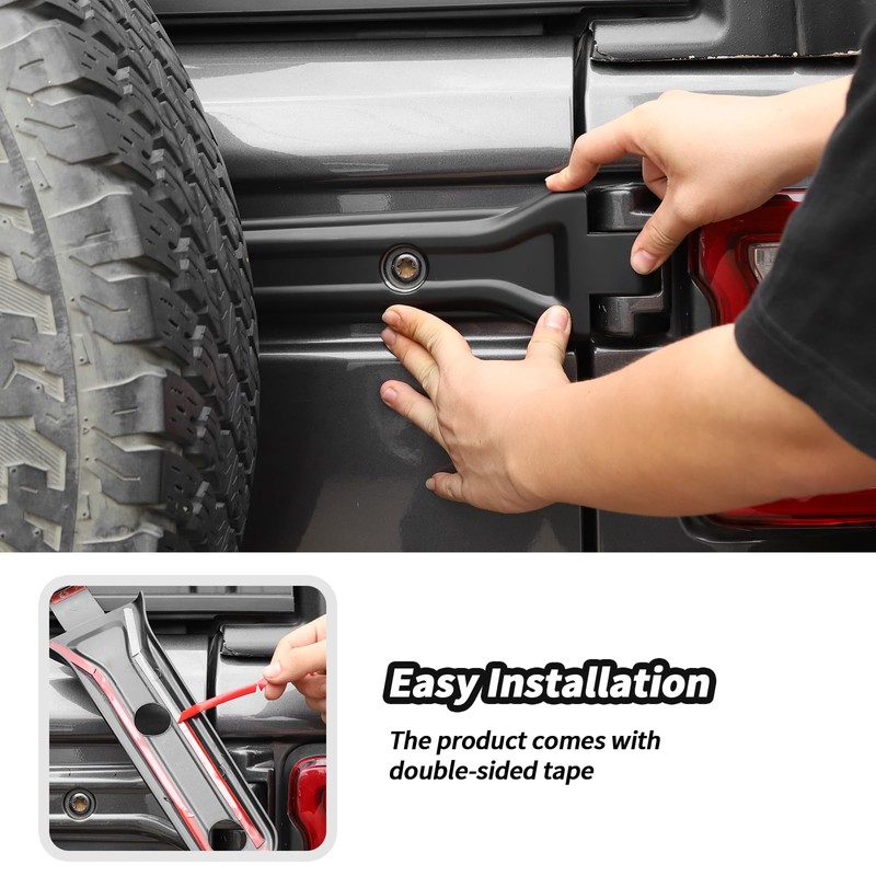 JeCar Matte Black Tailgate Hinge Cover Trim Overlay for 2018+