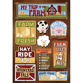 Karen Foster Design Acid and Lignin Free Scrapbooking Sticker Sheets - My Trip to The Farm