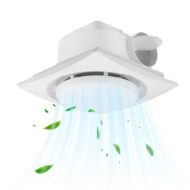 yanliangvich Bathroom Exhaust Fan with Light, 8 Inch Exhaust Fan Ceiling Mount, Ultra-Quiet Ventilation Fan with Duct, 3000K/4000K/6000K Adjustable Light Kit, Ventilation Fan for Home