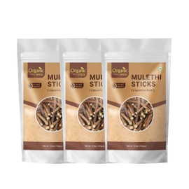 Organic Spree Licorice - Mulethi Sticks - 5.3oz (150gm) Pure and Natural Yashtimadhu - Jethimadh 150gm - Pack of 3