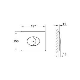 GROHE 38506SH0 Skate Air WC Wall Plate for Horizontal Installation - Alpine White - Alpine White