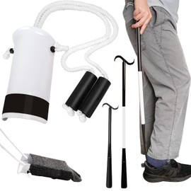 Mckkor Sock Aid Sock Assist Device for Elderly, Help Putting On Socks Device for Seniors/Pregnant/Disabled - Dressing Stick and Shoe Horn - No Bending - Universal