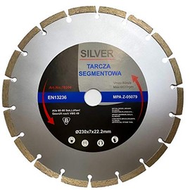 Diamond disc 230 mm, professional quality for concrete, granite, stone, plaster and much more. Diamond cutting disc suitable for continuous professional use.