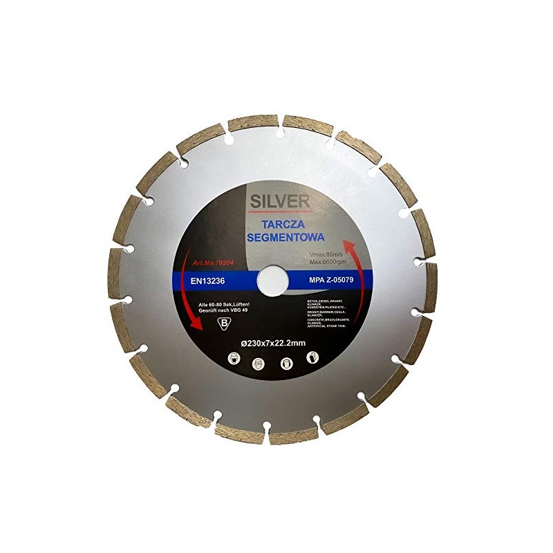 Diamond disc 230 mm, professional quality for concrete, granite, stone,