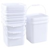 Afromy Plastic Bucket with Airtight Lid/Comfortable Handle, Heavy Duty White