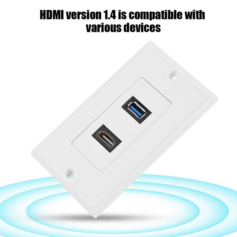 HDMI and USB 3.0 Socket Wall Socket, Haofy Flush-Mounted Wall
