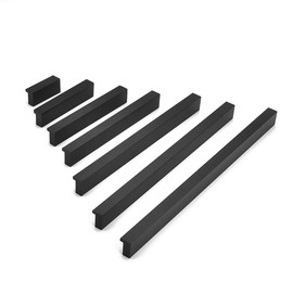 Qrity Aluminium Alloy Furniture Handle Bar Handle Hole Spacing 256 mm Kitchen Handle Cabinet Handles Drawer Handles, Black 2 Pieces