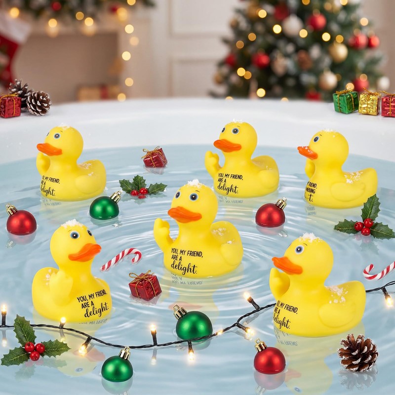 Jenaai 30 Pcs Funny Finger Rubber Ducks Bulk Friends Gift