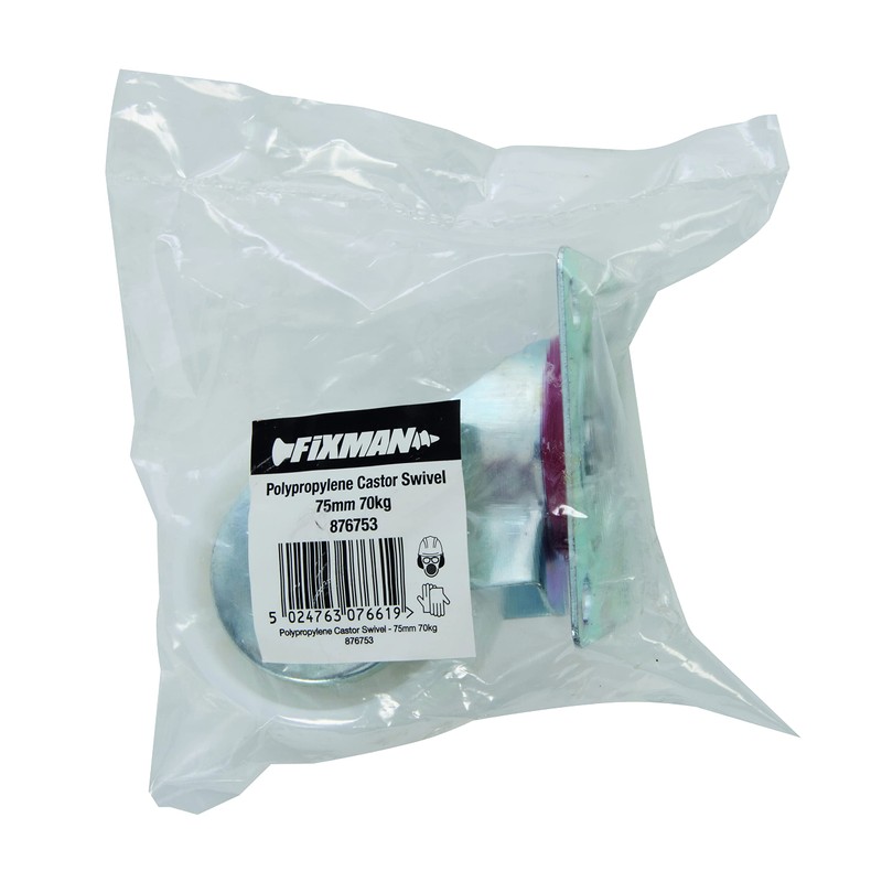Fixman 876753 Swivel Polypropylene Castor 75 mm 70 kg