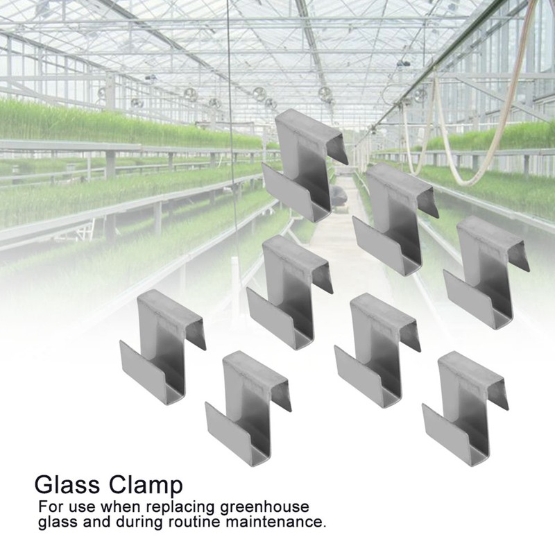 50pcs Stainless Steel Greenhouse Overlap S Clips Durable Glass Frame