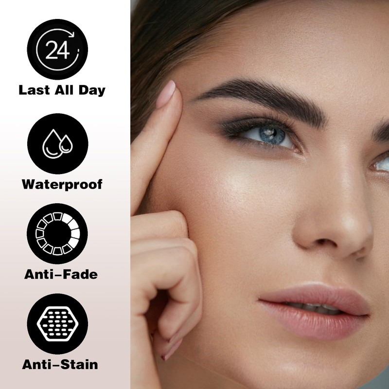 Eyebrow Pencil Waterproof Eyebrow Pencil 2-in-1 Dual-Ended Eyebrow Pencil (Black)