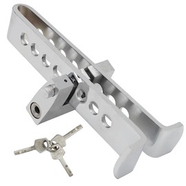 Brake Pedal Lock,Anti-Theft Device Stainless Steel Clutch Lock Vehicle Security Protection Safety Portable The Lock with 3 Keys(8 Holes)