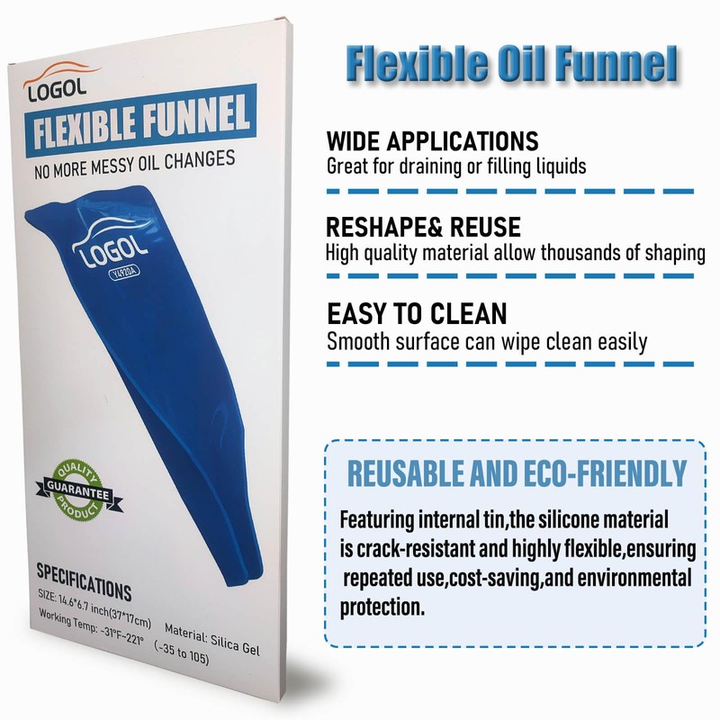 Flexible Funnel Reusable General Oil Change Draining Tool. for Oil