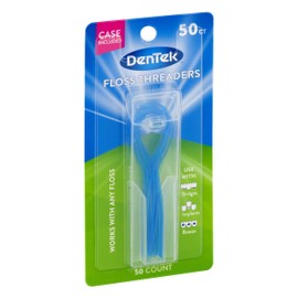 DenTek Floss Threaders | For Braces, Bridges, and Implants | 50 Count (Pack of 1)