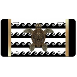 Mako Sea turtle black & white aluminum vanity license plate car truck SUV tag