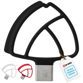 DI ORO Seamless Series Flex Edge Beater for KitchenAid Tilt-Head Stand Mixer - 4.5-5 Quart Flat Beater Paddle - Flexible Silicone Edges for Scraping & Mixing Bowls - Dishwasher Safe & BPA Free (Black)