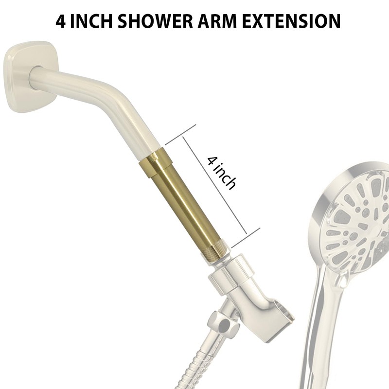 HOMYEP Shower Arm Extender 4 Inch Straight Extension Pipe Arm