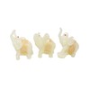 Feng Shui Set of 3 White Jade Elephant Statues Wealth