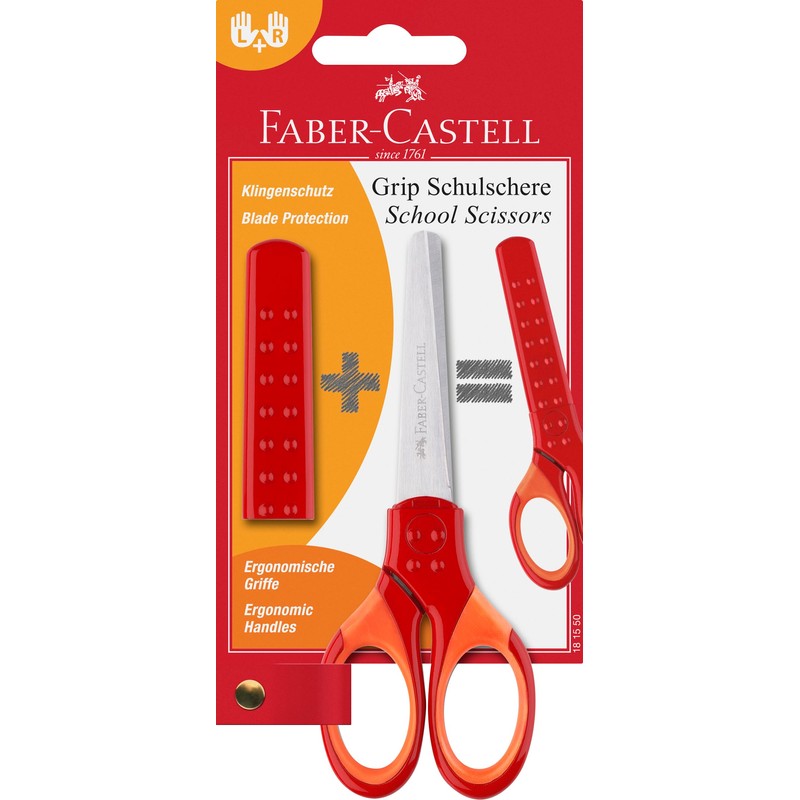 FABER-CASTELL - Forbici scolastiche con protezione per le lame, 5