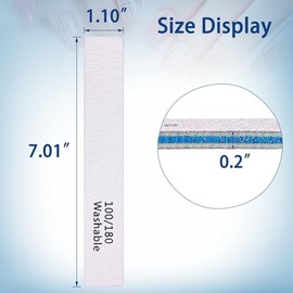 LNAUJS Lima de uñas azul de doble cara reutilizable profesional de grano 100/180, 15 unidades