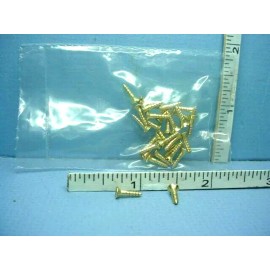 Unbranded Miniature Brass Flat Head Screws #2 (25 pcs) 3/8" Long