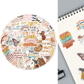 50 Pcs Boho Positive Quote Stickers Inspirational Sticker Waterproof Motivational Sticker for Scrapbook Laptop Guitar