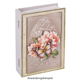 Ideen mit Herz Wooden Storage Boxes, Shape: Book, Pack of 3 (21.5 x 17 x 6.6 | 18.5 x 14 x 5.3 | 15.5 x 11 x 4 cm | Small with Lid | Jewellery Box, Box, Box with Hinged Lid | DIY, Crafts (3)