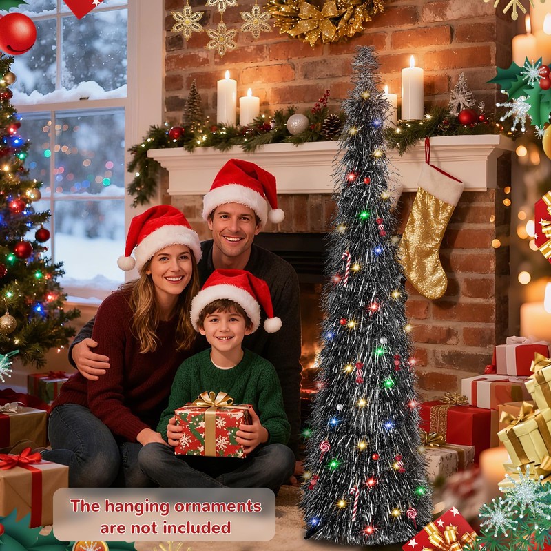 5FT Pop Up Christmas Tree with 90 LED Lights, Collapsible