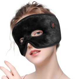 Heated Face Mask for Sinus Pressure, Cordless Sinus Mask with 3 Temperature Modes, 2500mAh Rechargeable Face Heating Pad, Sinus Pressure Relief with 15 Minutes Auto-Off(Black)