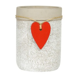 Classic Home and Garden 210027P-396 Heart Vase Planter, Whitewash